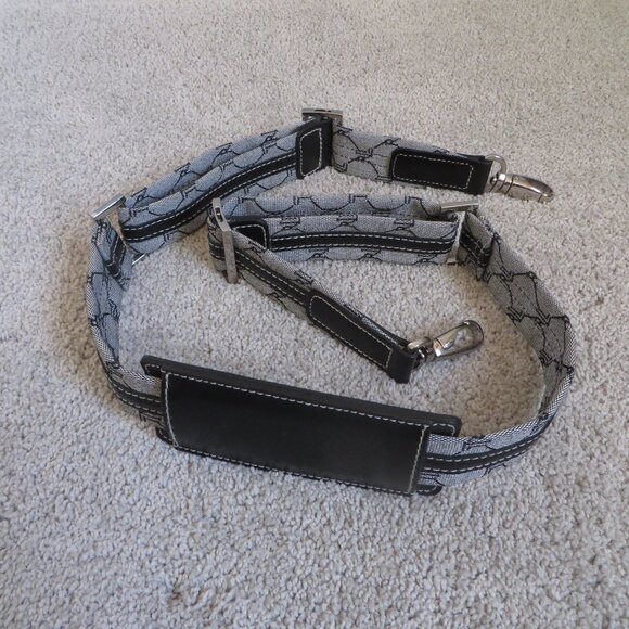 Vintage Ralph Lauren Signature Gray & Black Leather Trim Duffle Carry On Bag - Picture 7 of 9